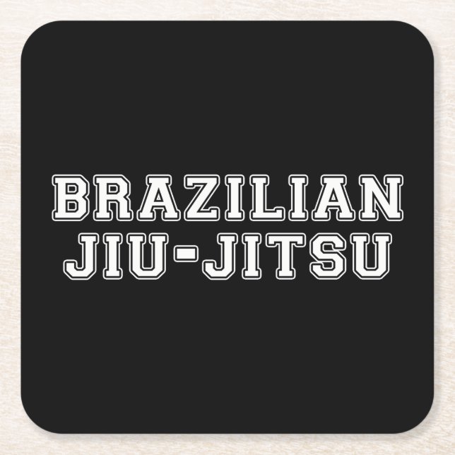 Brazilian Jiu Jitsu Square Paper Coaster (Front)
