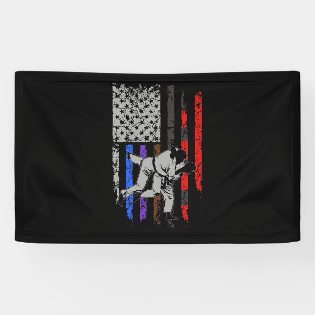 Brazilian Jiu Jitsu Stars & Stripes Rank BJJ Flag Banner (Horizontal)