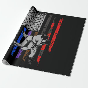 Brazilian Jiu Jitsu Stars & Stripes Rank BJJ Flag Wrapping Paper