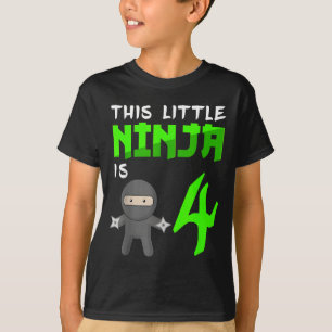 Brazilian Jiu-Jitsu_ This Little Ninja is 4 Years T-Shirt