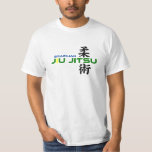 Brazilian Jiu Jitsu with Japanese Characters T-Shirt<br><div class="desc">Brazil's colours and Japanese characters</div>