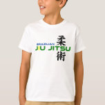 Brazilian Jiu Jitsu with Japanese Characters T-Shirt<br><div class="desc">Brazil's colours & Japanese characters.</div>