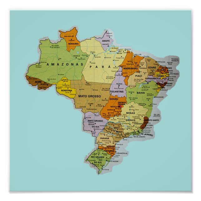 Brazilian Map Photo Print (Front)