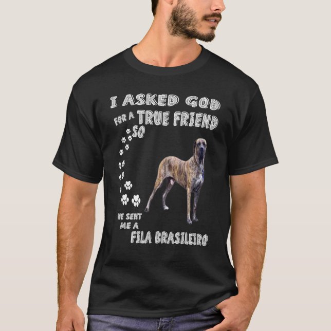 Brazilian Mastiff Dog Mum Dad Costume Cute Fila Br T-Shirt (Front)