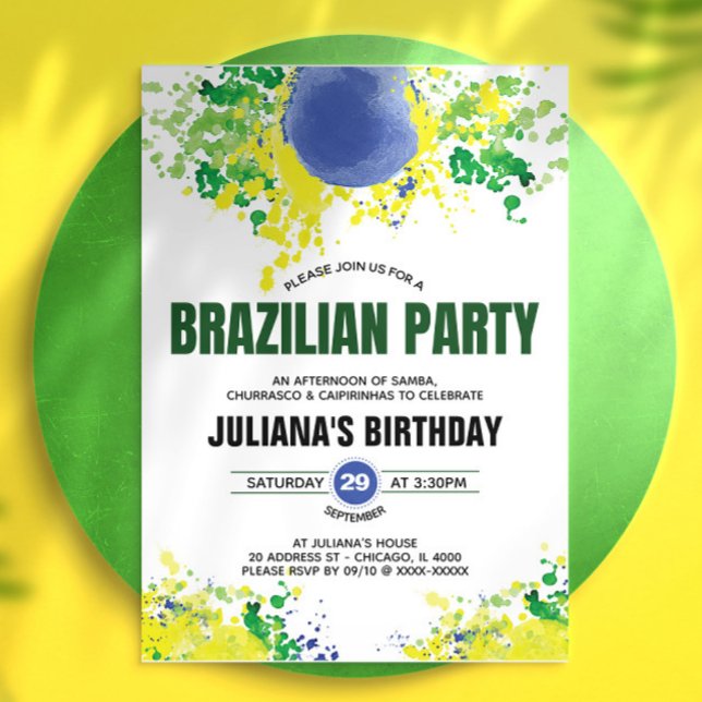 Brazilian Party Invitation (Brazilian party invitation elegant, modern and best of all, without cliches.)