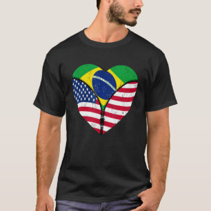 Brazilian Roots American Grown Half Brazil America T-Shirt