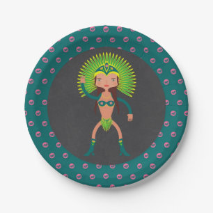 Brazilian Samba girl Birthday Party Paper Plate