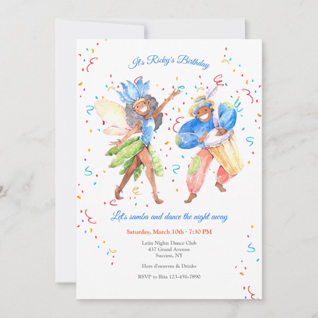 Brazilian Samba Invitation (Front)