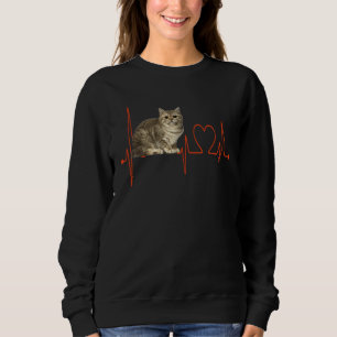 Brazilian Shorthair Cat Heartbeat Cat Mom Cat Dad  Sweatshirt