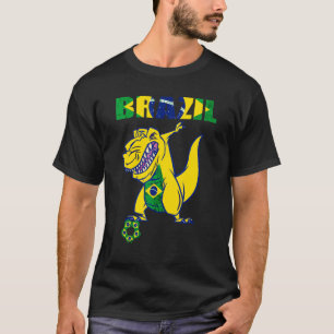 Brazilian Soccer Player Rex Dino Brazilian Flag Br T-Shirt