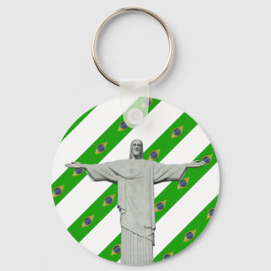 Brazilian stripes flag key ring