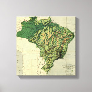 BrazilPhysical Panoramic MapBrazil Canvas Print