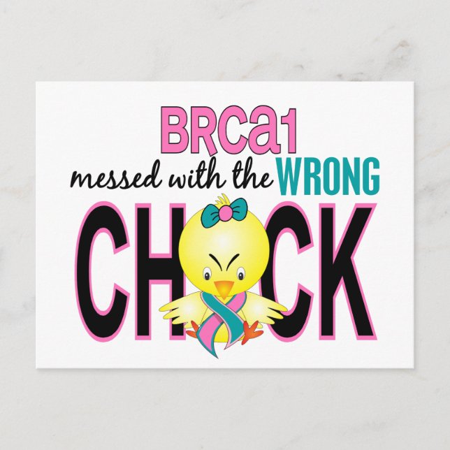 BRCA1 Messed With Wrong Chick Postcard (Front)