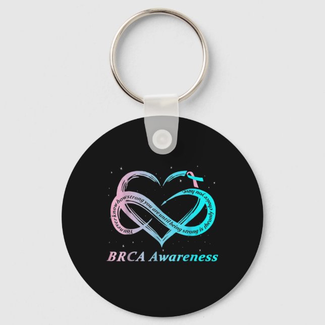 Brca Warrior Im Fine Breast Cancer Awareness  Key Ring (Front)