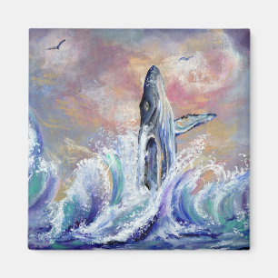 Breaching Hawaiian Humpback Whale Magnet