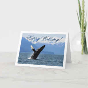 Breaching Humpback; Happy Birthday Card