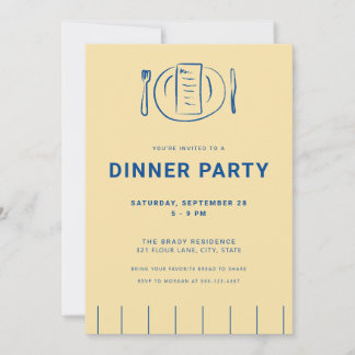 Bread and Butter Dinner Party Invitation