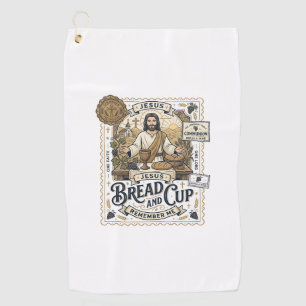 Bread And Cup Jesus Communion Christian Faith Vint Golf Towel