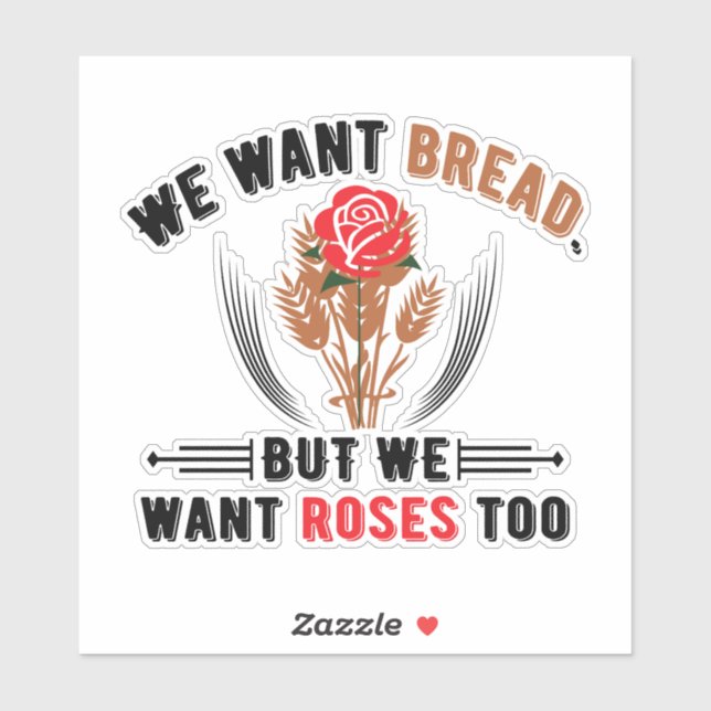 Bread and roses sticker (Sheet)