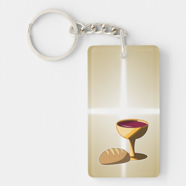 Bread and Wine The Last Supper Easter Communion Key Ring (Front)