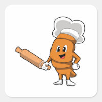 Bread as Cook with Rolling pin