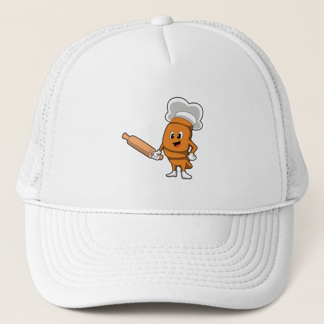 Bread as Cook with Rolling pin Trucker Hat (Front)