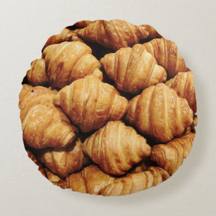 Bread Background: Staple Food Illustration Round Cushion