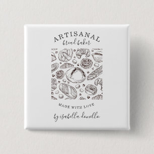 Bread Baker Baker 15 Cm Square Badge