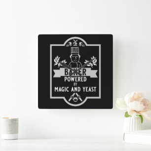 Bread Baker Square Wall Clock