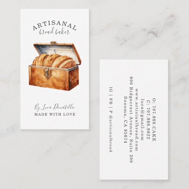 Bread Bakery Baker Business Card (Front/Back)