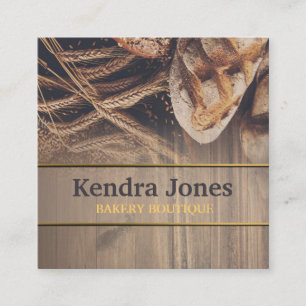 Bread Bakery Boutique Square Business Card. Card