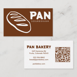 Bread Bakery Sourdough CUSTOM QR Hand-drawn Business Card