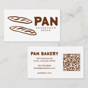 Bread Bakery Sourdough CUSTOM QR Hand-drawn Business Card