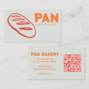 Bread Bakery Sourdough CUSTOM QR Hand-drawn Business Card