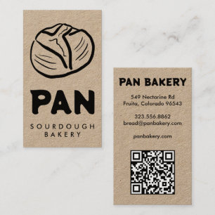 Bread Bakery Sourdough CUSTOM QR Hand-drawn Business Card