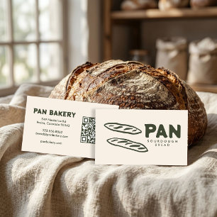 Bread Bakery Sourdough CUSTOM QR Hand-drawn Business Card