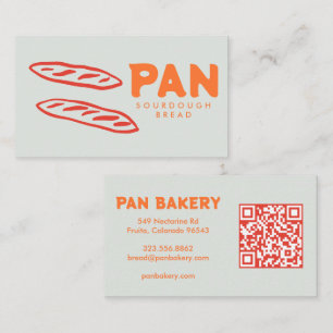 Bread Bakery Sourdough CUSTOM QR Hand-drawn Business Card