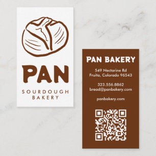 Bread Bakery Sourdough CUSTOM QR Hand-drawn Business Card