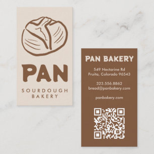 Bread Bakery Sourdough CUSTOM QR Hand-drawn Business Card