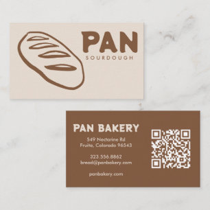 Bread Bakery Sourdough CUSTOM QR Hand-drawn Business Card
