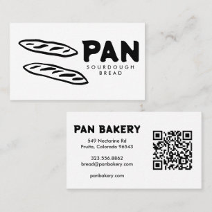 Bread Bakery Sourdough CUSTOM QR Hand-drawn Business Card