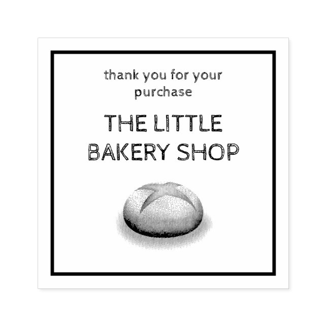 Bread bakery thank you bag  rubber stamp (Imprint)