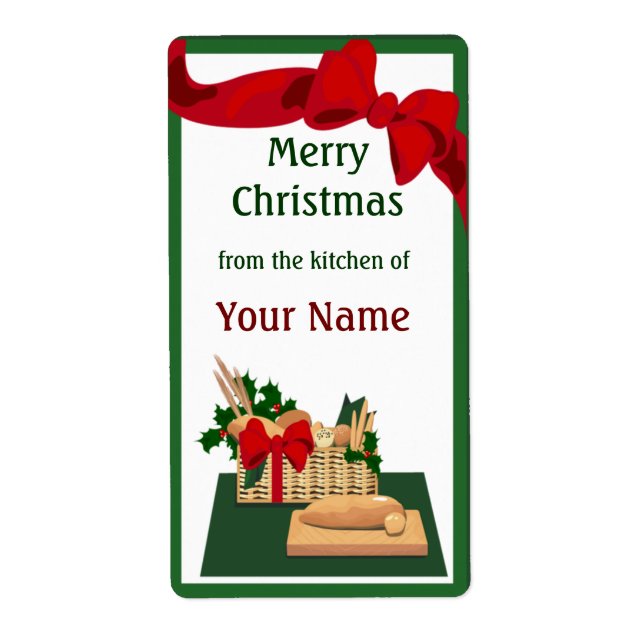Bread Basket Christmas Gift Label (Front)