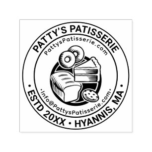 Bread Cake Baker Baker Business Name Loc URL Email Self-inking Stamp