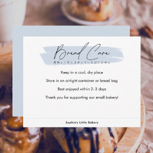 Bread Care Instructions Dusty Blue Simple Script Thank You Card