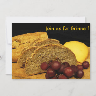 Bread, Cheese and Grapes Brinner Invitation