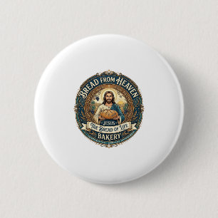 Bread From Heaven Jesus Bread Life Bakery Christia 6 Cm Round Badge