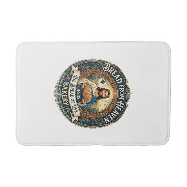 Bread From Heaven Jesus Bread Life Bakery Christia Bath Mat (Front)