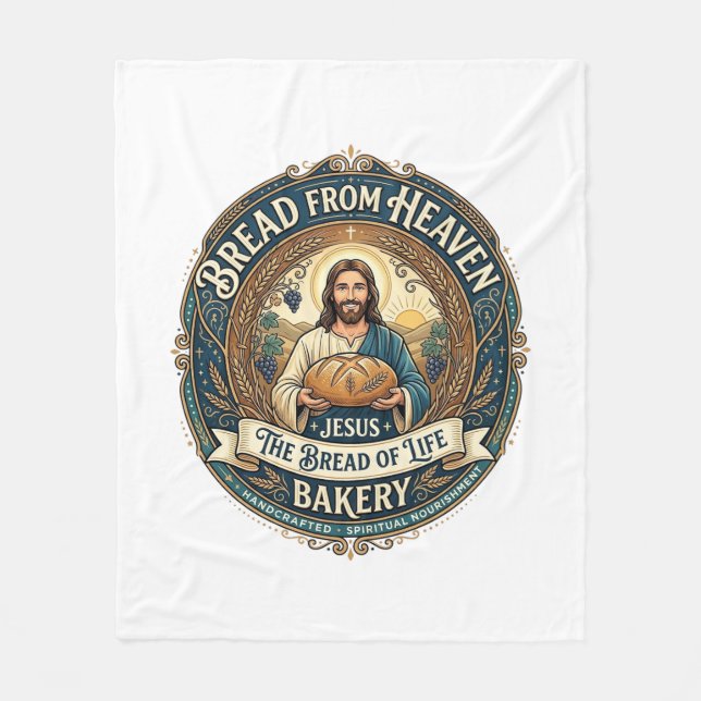 Bread From Heaven Jesus Bread Life Bakery Christia Fleece Blanket (Front)