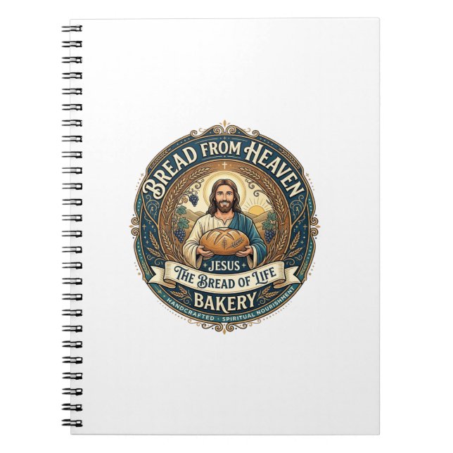 Bread From Heaven Jesus Bread Life Bakery Christia Notebook (Front)